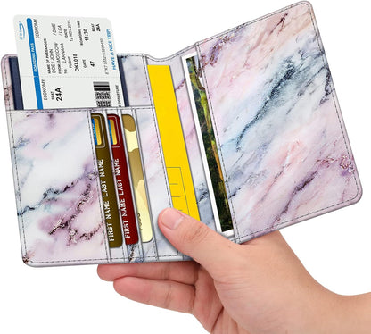 Passport Holder, Slim Travel Wallet RFID Blocking Card Case Cover | Passport Cover Protector Essentials with Credit Card Slots, For Women/Men
