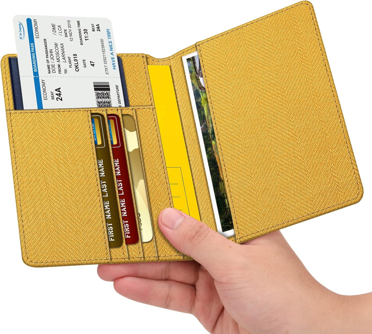 Passport Holder, Slim Travel Wallet RFID Blocking Card Case Cover | Passport Cover Protector Essentials with Credit Card Slots, For Women/Men