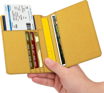 Passport Holder, Slim Travel Wallet RFID Blocking Card Case Cover | Passport Cover Protector Essentials with Credit Card Slots, For Women/Men
