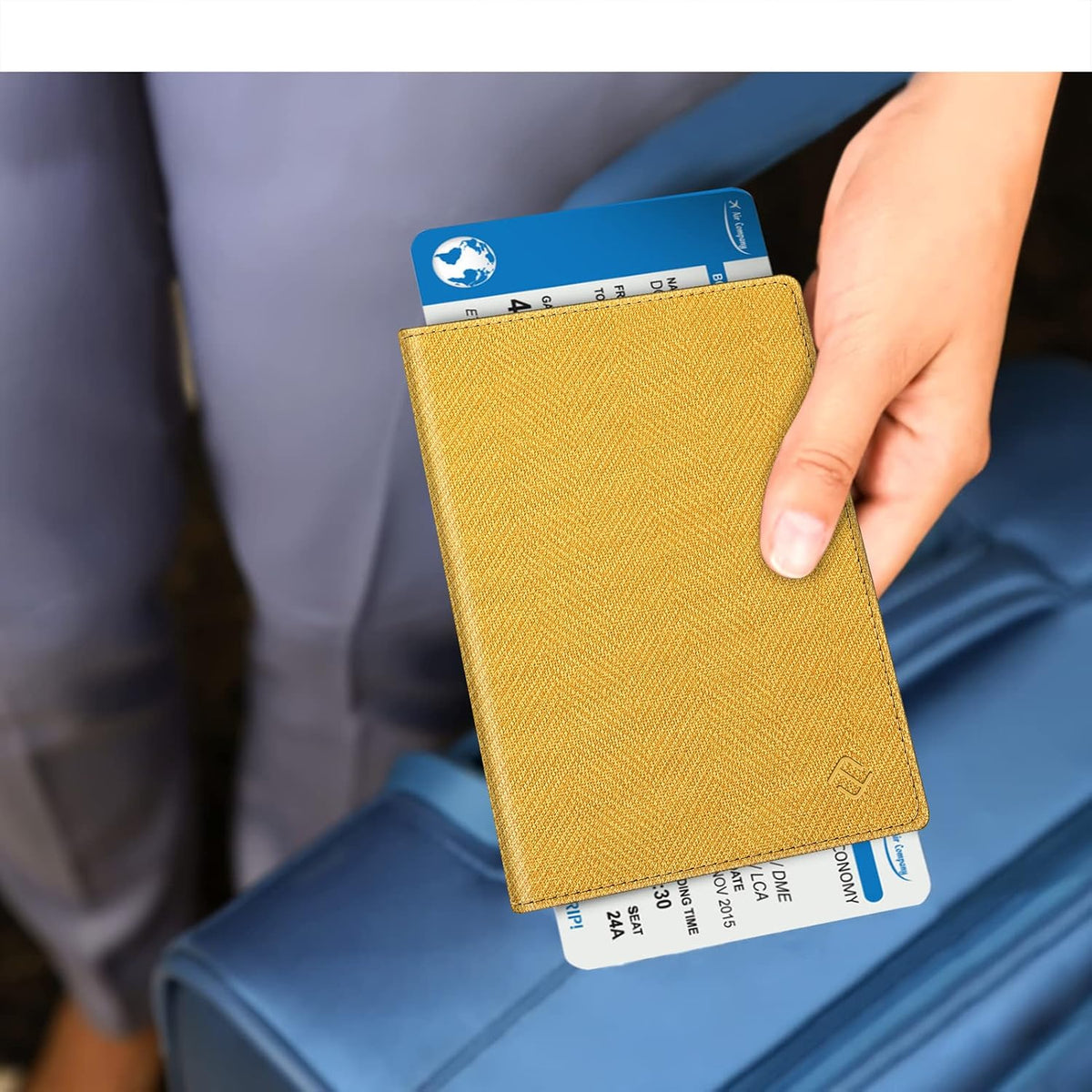 Passport Holder, Slim Travel Wallet RFID Blocking Card Case Cover | Passport Cover Protector Essentials with Credit Card Slots, For Women/Men