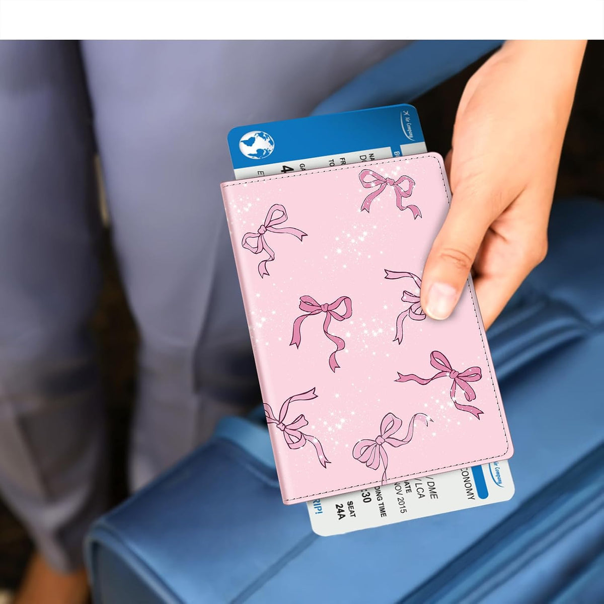 Passport Holder, Slim Travel Wallet RFID Blocking Card Case Cover | Passport Cover Protector Essentials with Credit Card Slots, For Women/Men