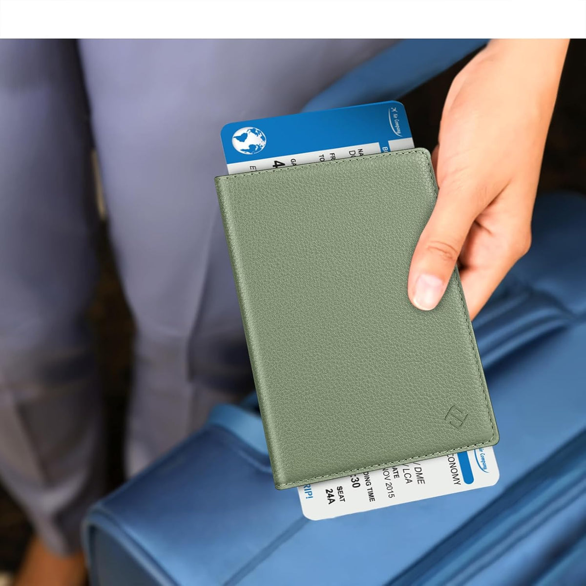 Passport Holder, Slim Travel Wallet RFID Blocking Card Case Cover | Passport Cover Protector Essentials with Credit Card Slots, For Women/Men