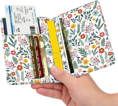 Passport Holder, Slim Travel Wallet RFID Blocking Card Case Cover | Passport Cover Protector Essentials with Credit Card Slots, For Women/Men