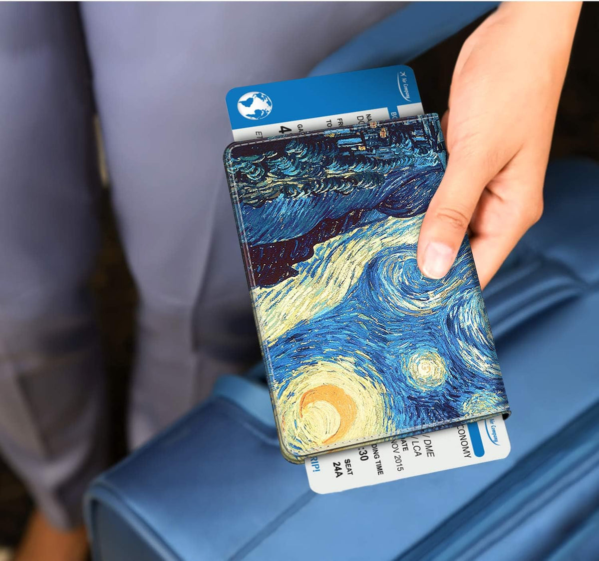 Passport Holder, Slim Travel Wallet RFID Blocking Card Case Cover | Passport Cover Protector Essentials with Credit Card Slots, For Women/Men
