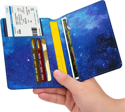 Passport Holder, Slim Travel Wallet RFID Blocking Card Case Cover | Passport Cover Protector Essentials with Credit Card Slots, For Women/Men