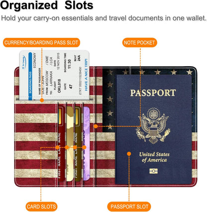 Passport Holder, Slim Travel Wallet RFID Blocking Card Case Cover | Passport Cover Protector Essentials with Credit Card Slots, For Women/Men