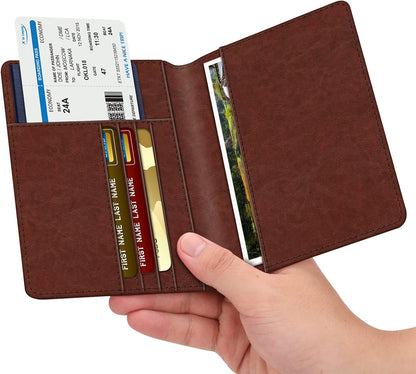 Passport Holder, Slim Travel Wallet RFID Blocking Card Case Cover | Passport Cover Protector Essentials with Credit Card Slots, For Women/Men