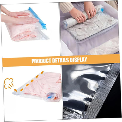 12pcs Hand Roll up Vacuum Compression Bags 35x50 40x60cm Pa+pe 7-layer Space Saver Bags for Travel Luggage Clothing Storage