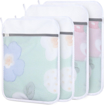 6-Pack Durable Honeycomb Mesh Laundry Bags for Delicates - 12x16 Inches Lingerie Bags for Washing Delicates with Sturdy Zippers, Protect Clothes in Washing Machine for Home, College & Dorm (Medium)