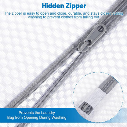 6-Pack Durable Honeycomb Mesh Laundry Bags for Delicates - 12x16 Inches Lingerie Bags for Washing Delicates with Sturdy Zippers, Protect Clothes in Washing Machine for Home, College & Dorm (Medium)