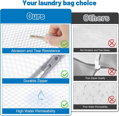 6-Pack Durable Honeycomb Mesh Laundry Bags for Delicates - 12x16 Inches Lingerie Bags for Washing Delicates with Sturdy Zippers, Protect Clothes in Washing Machine for Home, College & Dorm (Medium)