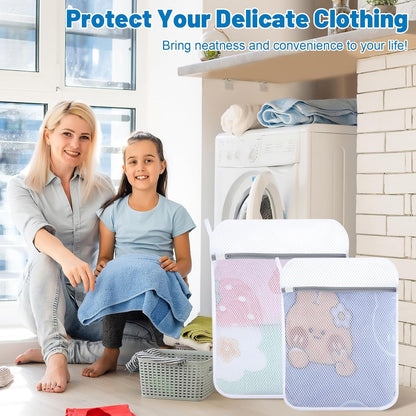 6-Pack Durable Honeycomb Mesh Laundry Bags for Delicates - 12x16 Inches Lingerie Bags for Washing Delicates with Sturdy Zippers, Protect Clothes in Washing Machine for Home, College & Dorm (Medium)