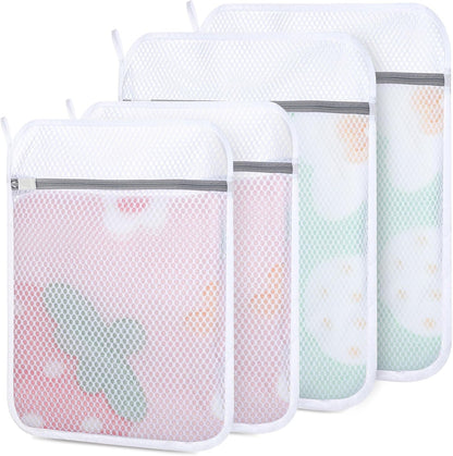 6-Pack Durable Honeycomb Mesh Laundry Bags for Delicates - 12x16 Inches Lingerie Bags for Washing Delicates with Sturdy Zippers, Protect Clothes in Washing Machine for Home, College & Dorm (Medium)
