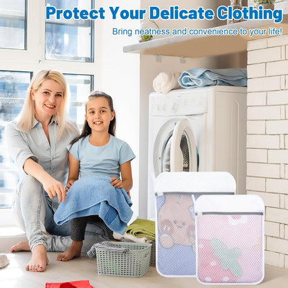 6-Pack Durable Honeycomb Mesh Laundry Bags for Delicates - 12x16 Inches Lingerie Bags for Washing Delicates with Sturdy Zippers, Protect Clothes in Washing Machine for Home, College & Dorm (Medium)