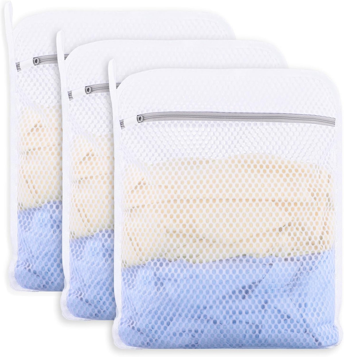 6-Pack Durable Honeycomb Mesh Laundry Bags for Delicates - 12x16 Inches Lingerie Bags for Washing Delicates with Sturdy Zippers, Protect Clothes in Washing Machine for Home, College & Dorm (Medium)