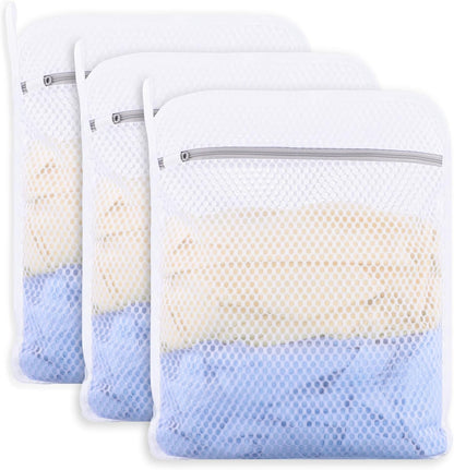 6-Pack Durable Honeycomb Mesh Laundry Bags for Delicates - 12x16 Inches Lingerie Bags for Washing Delicates with Sturdy Zippers, Protect Clothes in Washing Machine for Home, College & Dorm (Medium)