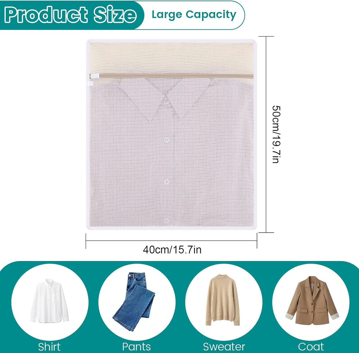 6-Pack Durable Honeycomb Mesh Laundry Bags for Delicates - 12x16 Inches Lingerie Bags for Washing Delicates with Sturdy Zippers, Protect Clothes in Washing Machine for Home, College & Dorm (Medium)
