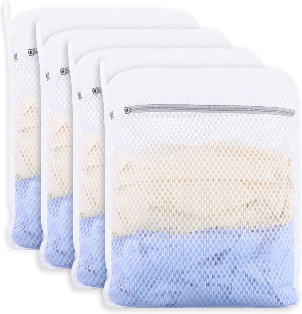 6-Pack Durable Honeycomb Mesh Laundry Bags for Delicates - 12x16 Inches Lingerie Bags for Washing Delicates with Sturdy Zippers, Protect Clothes in Washing Machine for Home, College & Dorm (Medium)