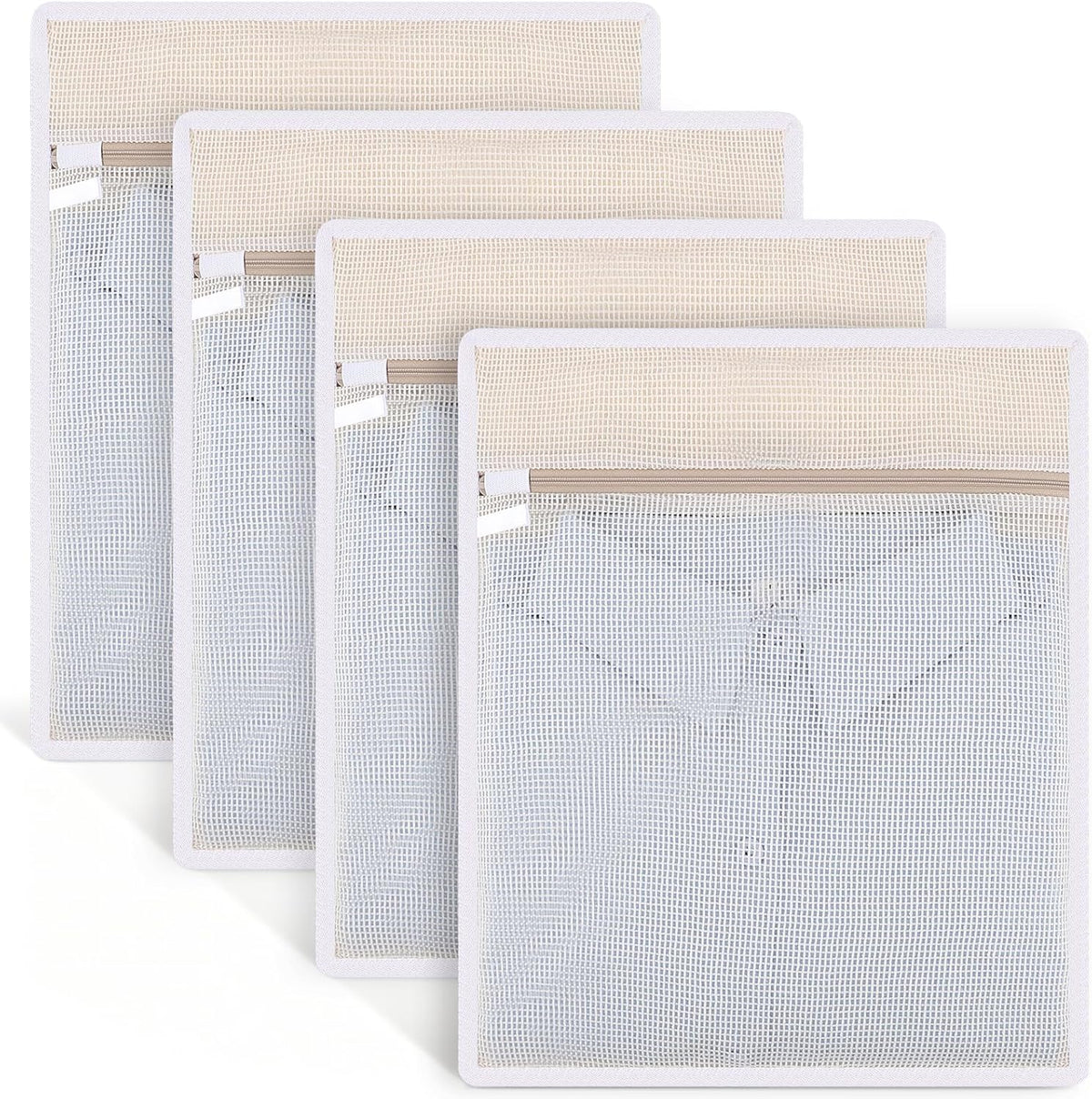 6-Pack Durable Honeycomb Mesh Laundry Bags for Delicates - 12x16 Inches Lingerie Bags for Washing Delicates with Sturdy Zippers, Protect Clothes in Washing Machine for Home, College & Dorm (Medium)
