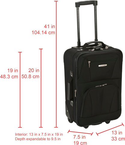 Fashion Softside Upright Luggage Set, Expandable, Wheel, Telescopic Handle,Turquoise, (14/19) - Colors A