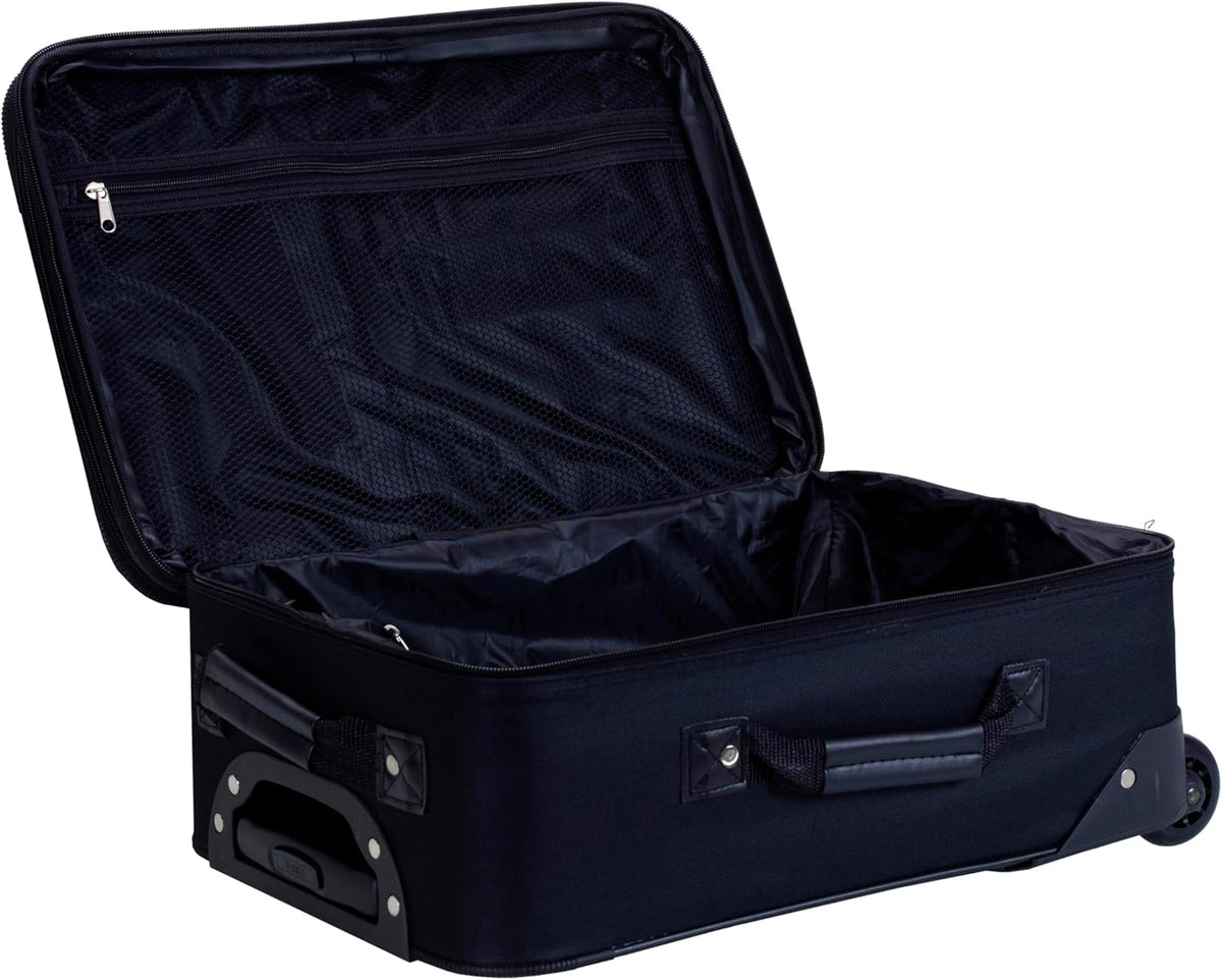 Fashion Softside Upright Luggage Set, Expandable, Wheel, Telescopic Handle,Turquoise, (14/19) - Colors A