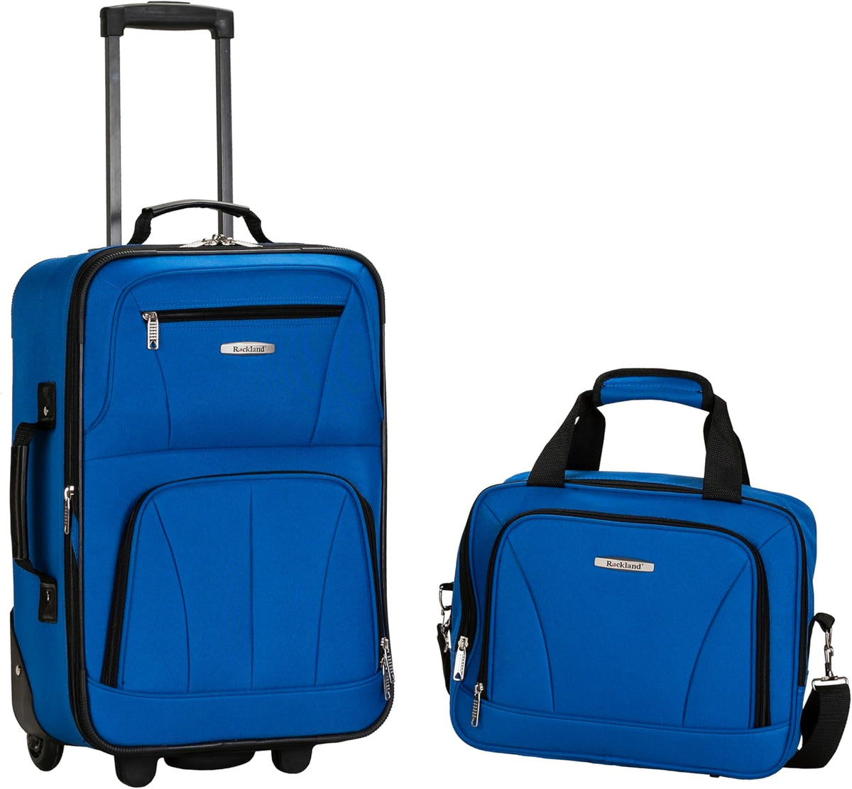Fashion Softside Upright Luggage Set, Expandable, Wheel, Telescopic Handle,Turquoise, (14/19) - Colors A