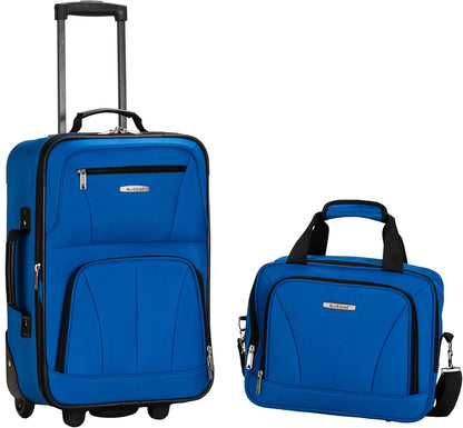 Fashion Softside Upright Luggage Set, Expandable, Wheel, Telescopic Handle,Turquoise, (14/19) - Colors A