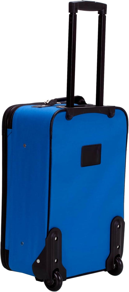 Fashion Softside Upright Luggage Set, Expandable, Wheel, Telescopic Handle,Turquoise, (14/19) - Colors A