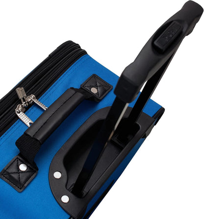 Fashion Softside Upright Luggage Set, Expandable, Wheel, Telescopic Handle,Turquoise, (14/19) - Colors A