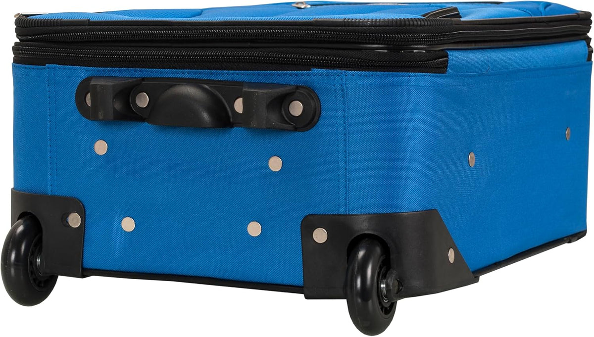 Fashion Softside Upright Luggage Set, Expandable, Wheel, Telescopic Handle,Turquoise, (14/19) - Colors A