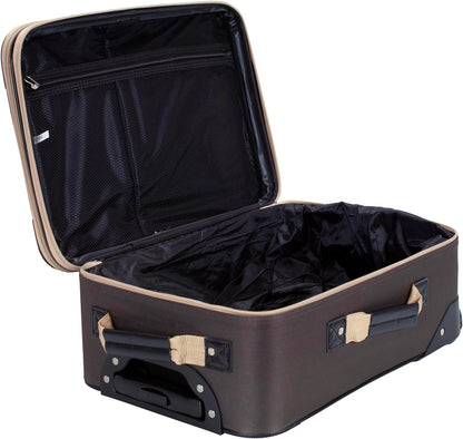 Fashion Softside Upright Luggage Set, Expandable, Wheel, Telescopic Handle,Turquoise, (14/19) - Colors A
