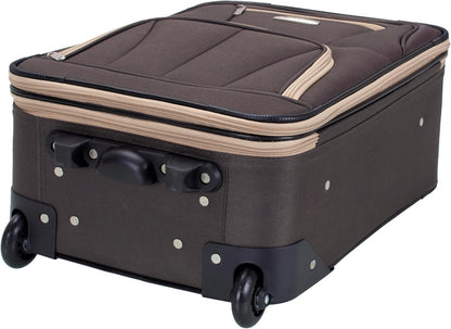 Fashion Softside Upright Luggage Set, Expandable, Wheel, Telescopic Handle,Turquoise, (14/19) - Colors A