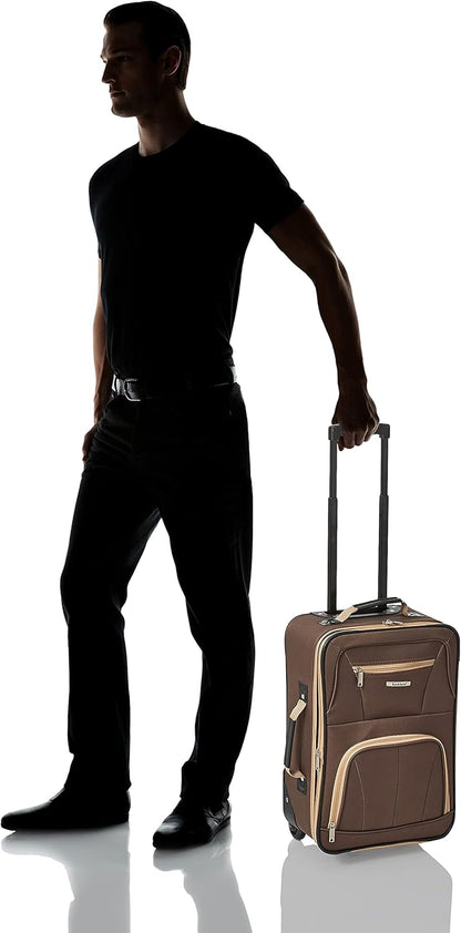 Fashion Softside Upright Luggage Set, Expandable, Wheel, Telescopic Handle,Turquoise, (14/19) - Colors A