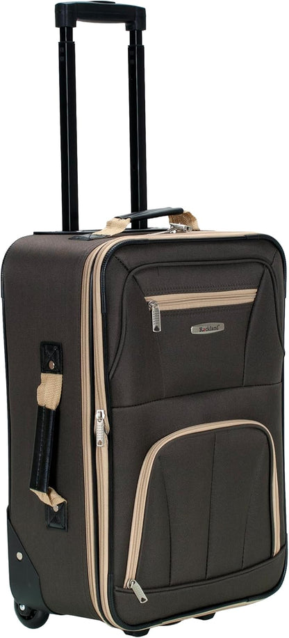 Fashion Softside Upright Luggage Set, Expandable, Wheel, Telescopic Handle,Turquoise, (14/19) - Colors A