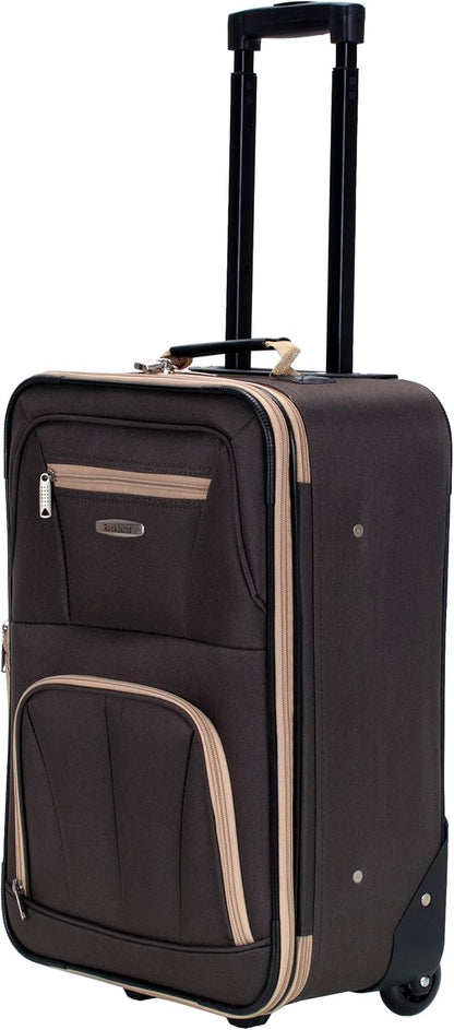 Fashion Softside Upright Luggage Set, Expandable, Wheel, Telescopic Handle,Turquoise, (14/19) - Colors A