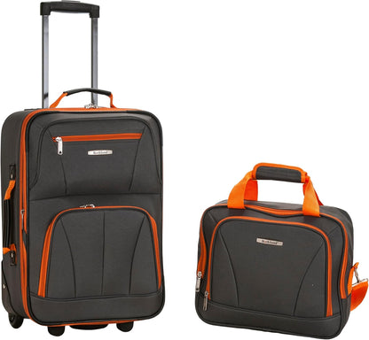 Fashion Softside Upright Luggage Set, Expandable, Wheel, Telescopic Handle,Turquoise, (14/19) - Colors A