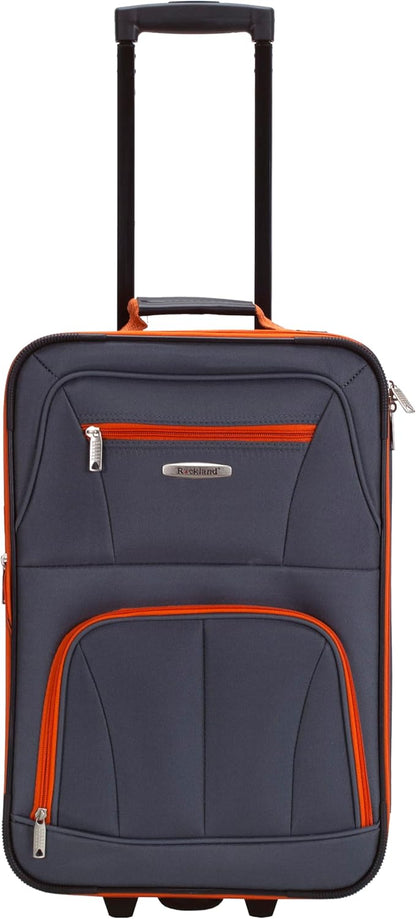 Fashion Softside Upright Luggage Set, Expandable, Wheel, Telescopic Handle,Turquoise, (14/19) - Colors A