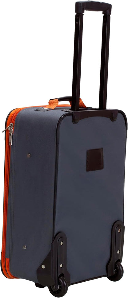 Fashion Softside Upright Luggage Set, Expandable, Wheel, Telescopic Handle,Turquoise, (14/19) - Colors A