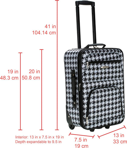 Fashion Softside Upright Luggage Set, Expandable, Wheel, Telescopic Handle,Turquoise, (14/19) - Colors A