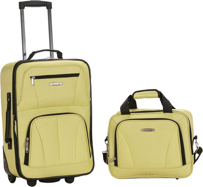 Fashion Softside Upright Luggage Set, Expandable, Wheel, Telescopic Handle,Turquoise, (14/19) - Colors A