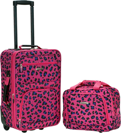Fashion Softside Upright Luggage Set, Expandable, Wheel, Telescopic Handle,Turquoise, (14/19) - Colors A