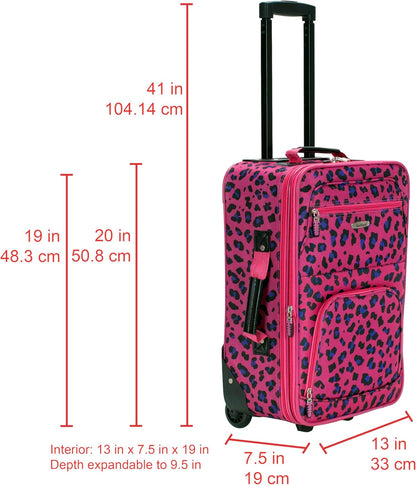 Fashion Softside Upright Luggage Set, Expandable, Wheel, Telescopic Handle,Turquoise, (14/19) - Colors A