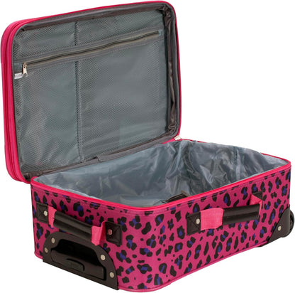 Fashion Softside Upright Luggage Set, Expandable, Wheel, Telescopic Handle,Turquoise, (14/19) - Colors A