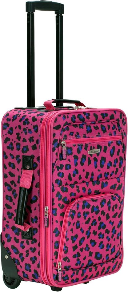Fashion Softside Upright Luggage Set, Expandable, Wheel, Telescopic Handle,Turquoise, (14/19) - Colors A