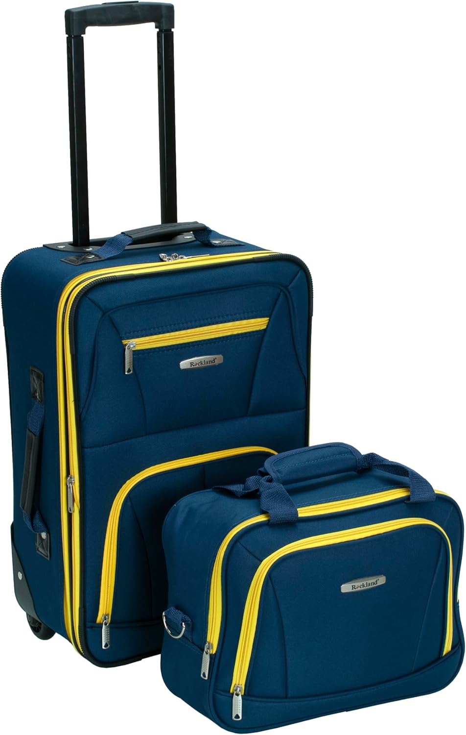 Fashion Softside Upright Luggage Set, Expandable, Wheel, Telescopic Handle,Turquoise, (14/19) - Colors A