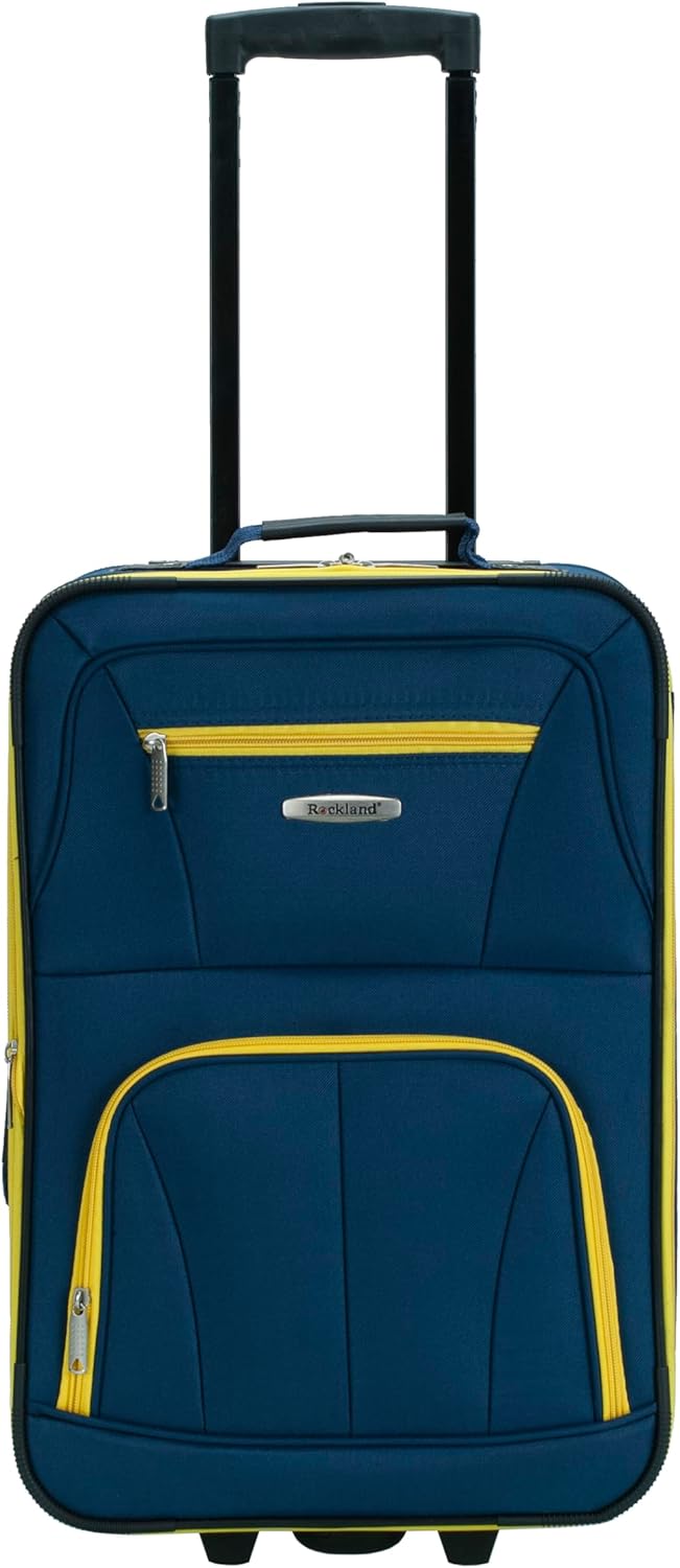 Fashion Softside Upright Luggage Set, Expandable, Wheel, Telescopic Handle,Turquoise, (14/19) - Colors A