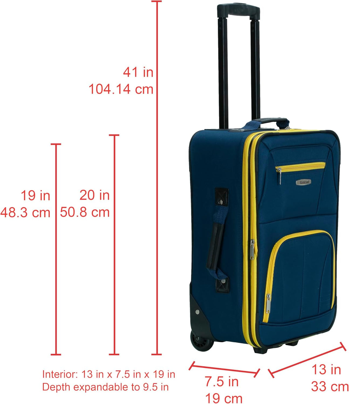 Fashion Softside Upright Luggage Set, Expandable, Wheel, Telescopic Handle,Turquoise, (14/19) - Colors A