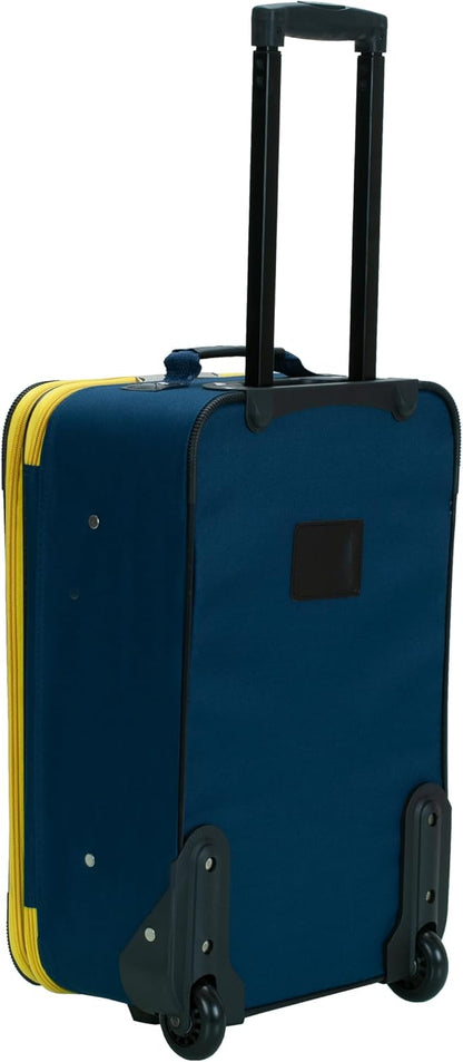 Fashion Softside Upright Luggage Set, Expandable, Wheel, Telescopic Handle,Turquoise, (14/19) - Colors A