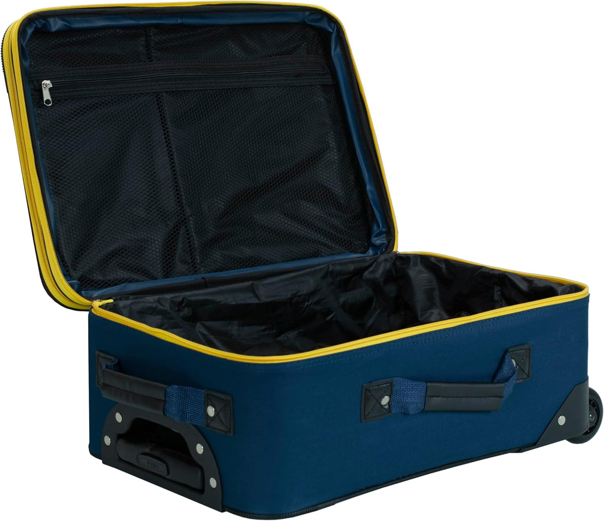 Fashion Softside Upright Luggage Set, Expandable, Wheel, Telescopic Handle,Turquoise, (14/19) - Colors A