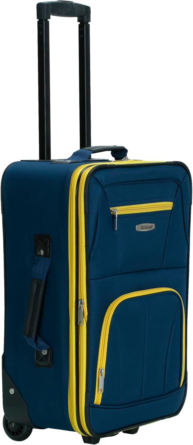 Fashion Softside Upright Luggage Set, Expandable, Wheel, Telescopic Handle,Turquoise, (14/19) - Colors A